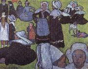 breton women in meadow
